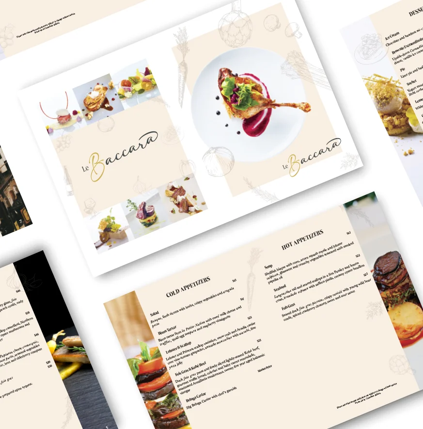 French Restaurant Menu